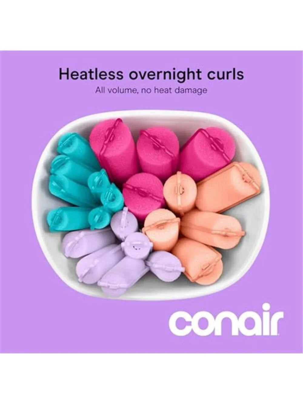 Conair Hair Rollers for Heatless Curls Overnight, Snap Closures, 48 Count | 4